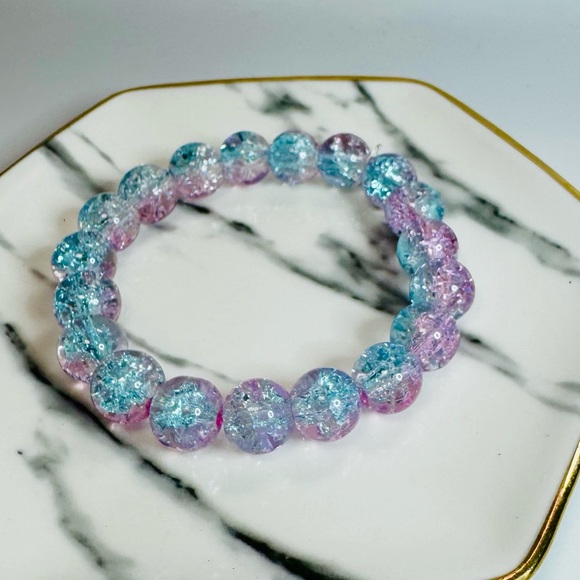 Cotton Candy m Beaded 10mm Gradient Beads Bracelet - Picture 2 of 4